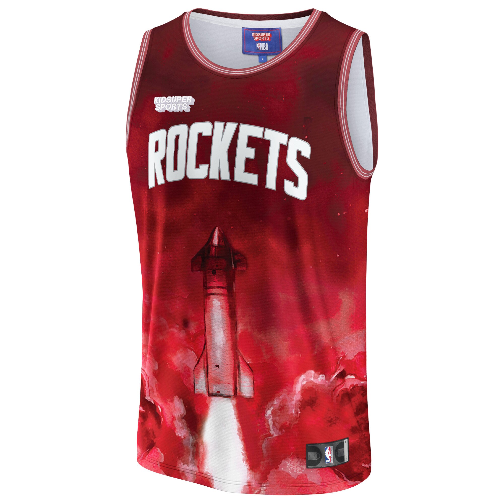 Alternative view of Houston Rockets Nba & Kidsuper Studios By Fanatics Unisex Hometown Jersey - Red