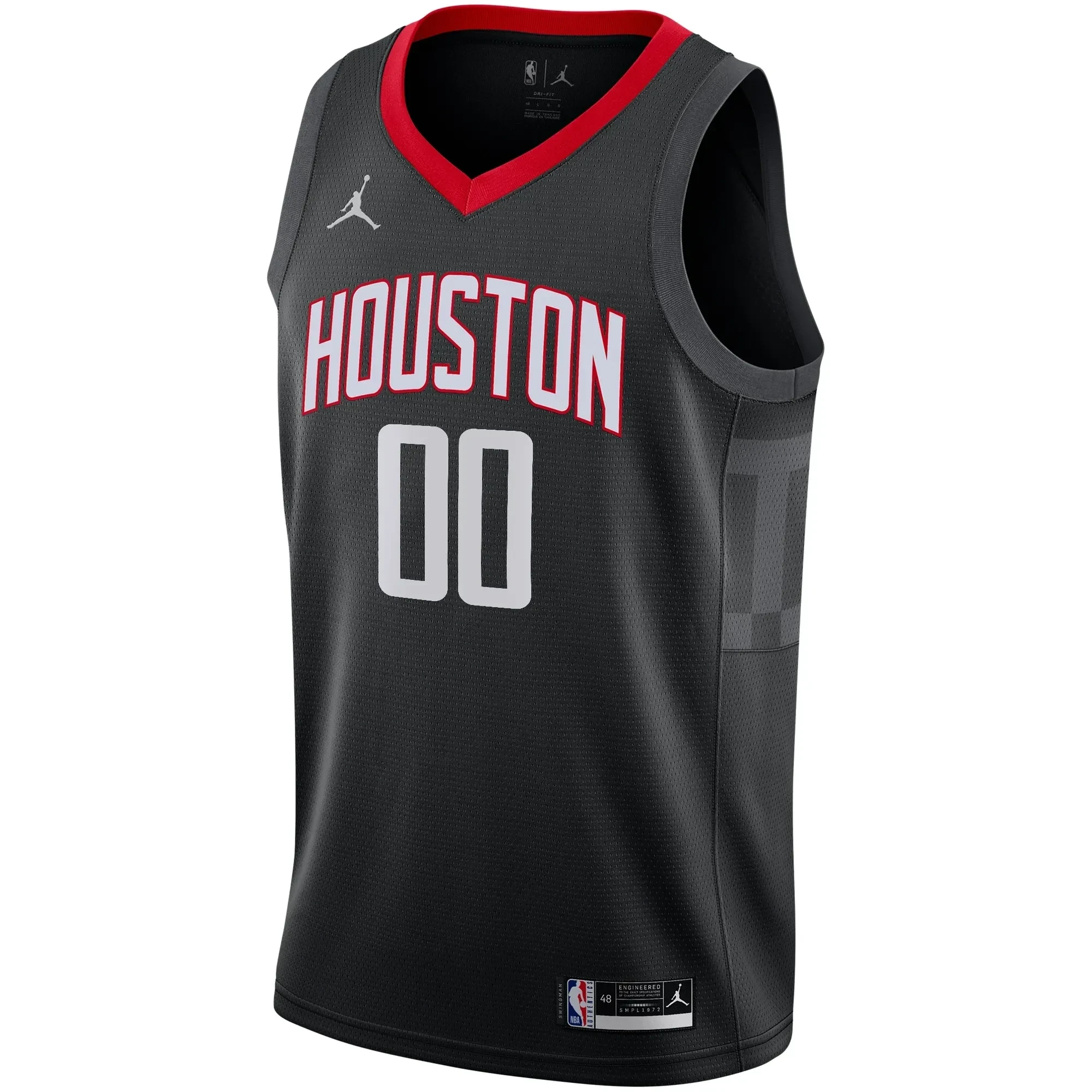 Alternative view of Houston Rockets Swingman Custom Jersey - Statement Edition - Black - JS859 
