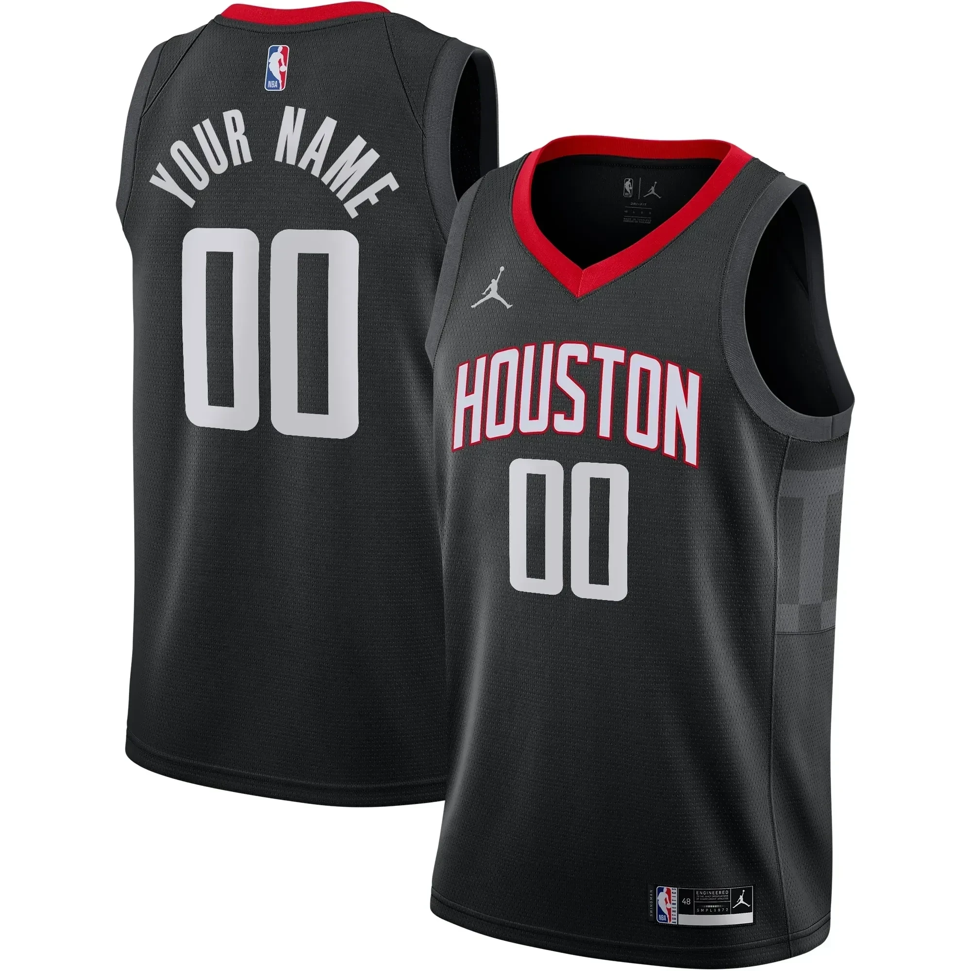 Houston Rockets Swingman Custom Jersey - Statement Edition - Black - JS859 