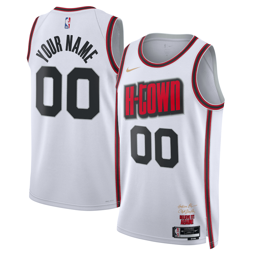 Houston Rockets Unisex 2024/25 Custom Swingman Jersey - City Edition - White - JS486 