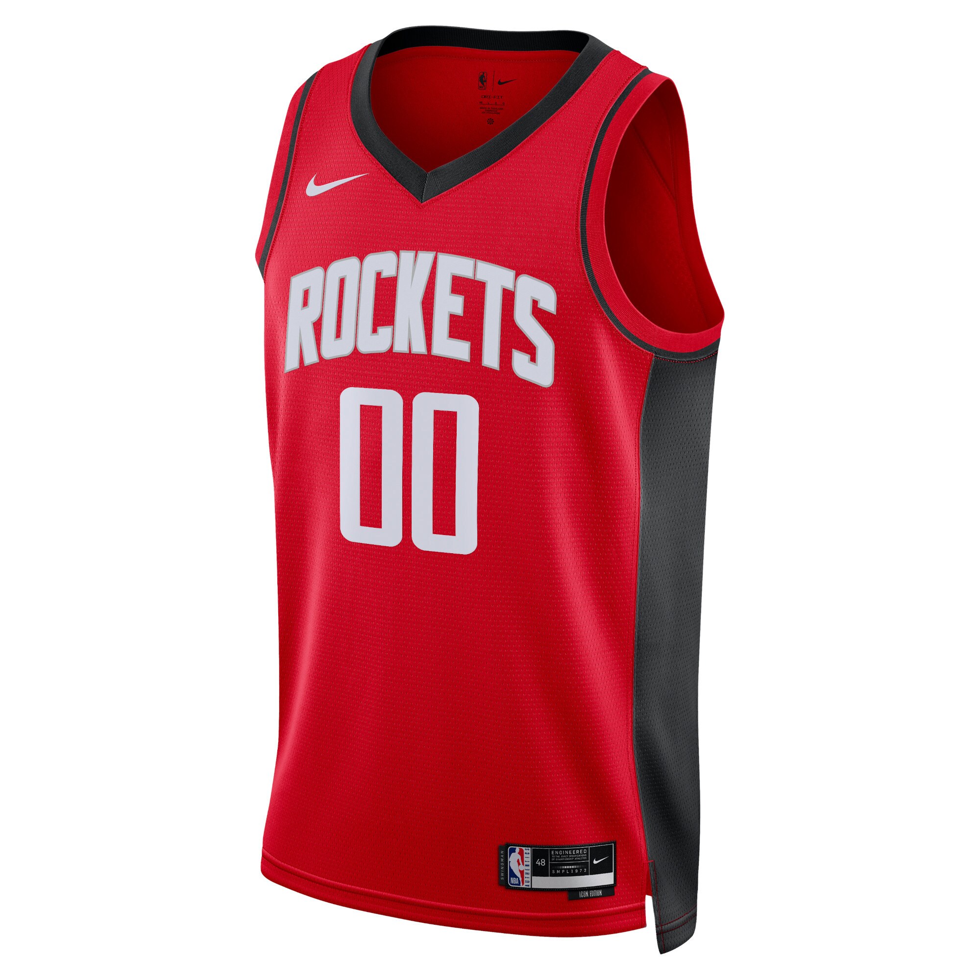 Alternative view of Houston Rockets Unisex Swingman Custom Jersey Red - Icon Edition