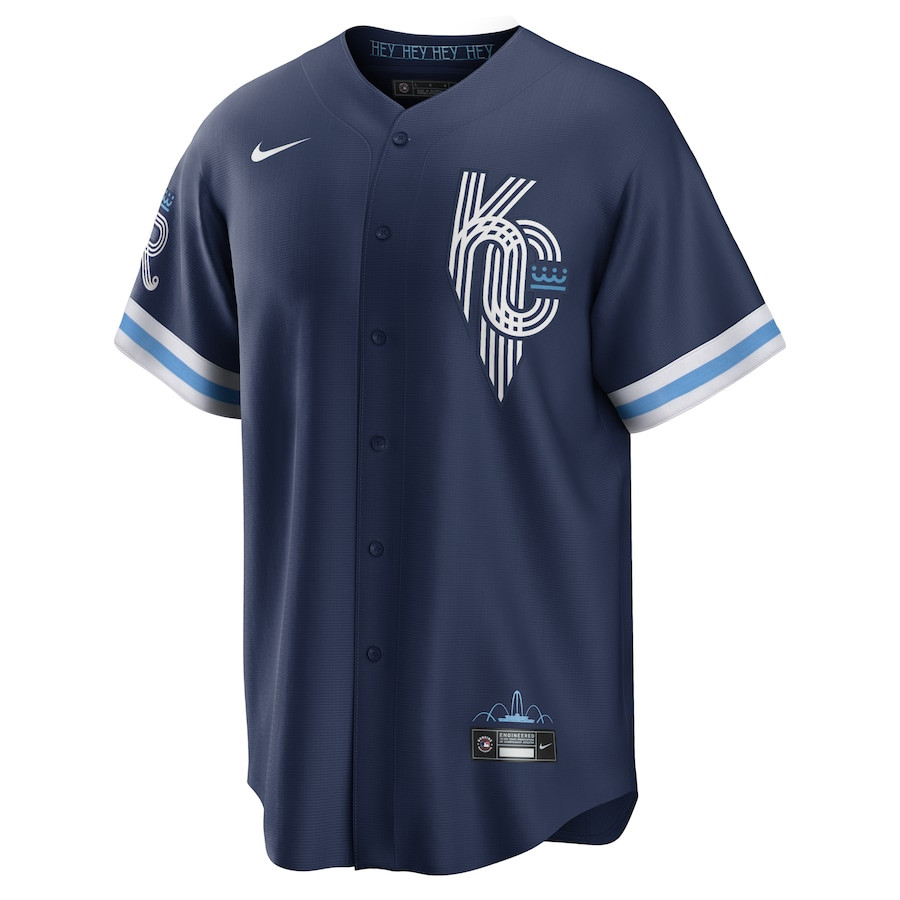Alternative view of Hunter Dozier 17 Kansas City Royals City Connect Player Men Jersey - Navy 