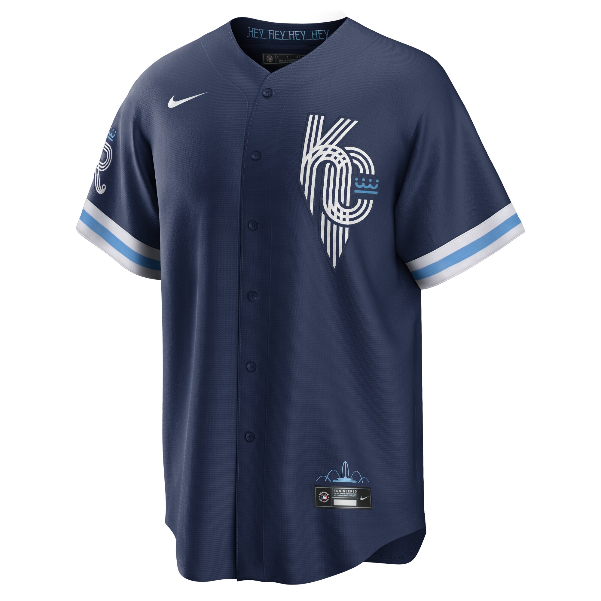 Alternative view of Hunter Dozier Kansas City Royals City Connect Replica Player Jersey - Navy
