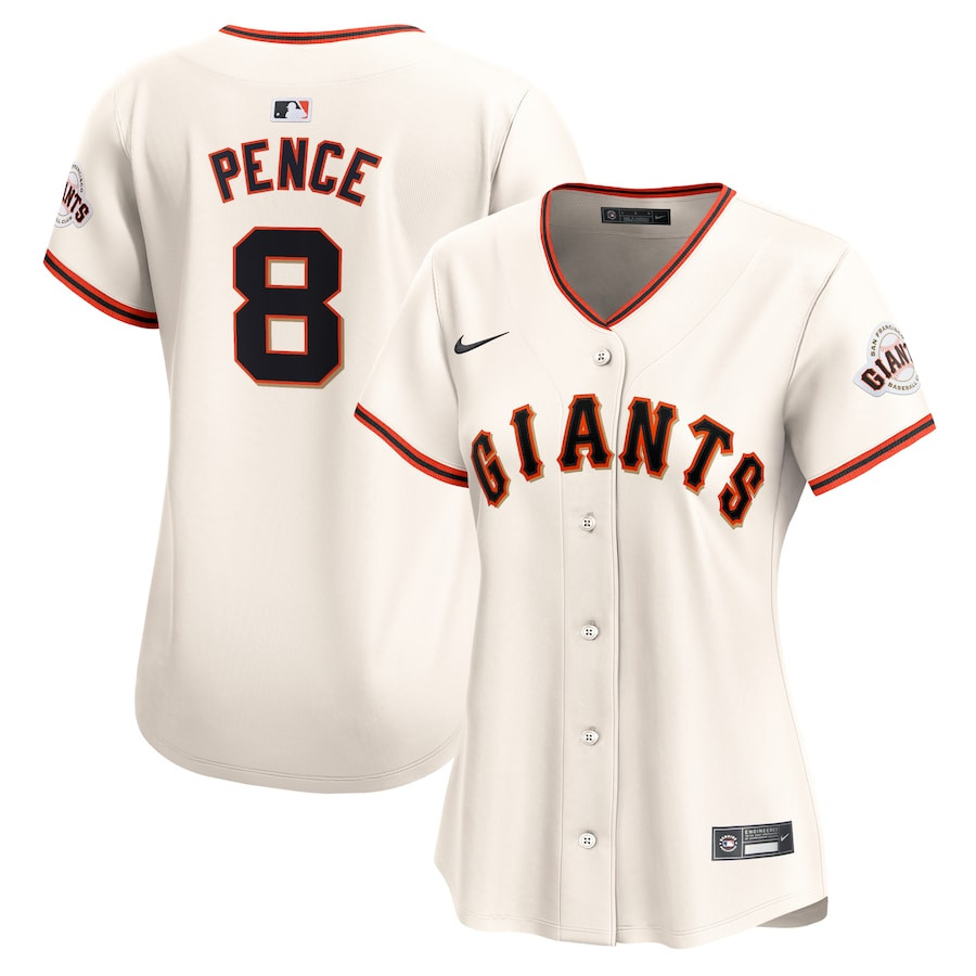 Hunter Pence 8 San Francisco Giants Women Home Limited Player Jersey - Cream 