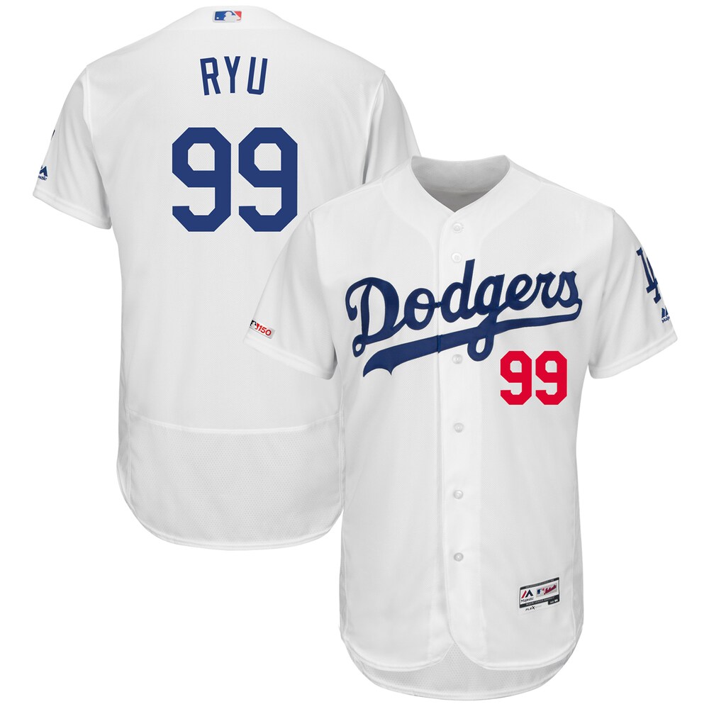 Hyun-jin Ryu Los Angeles Dodgers Majestic Home Flex Base Collection Player Jersey - White