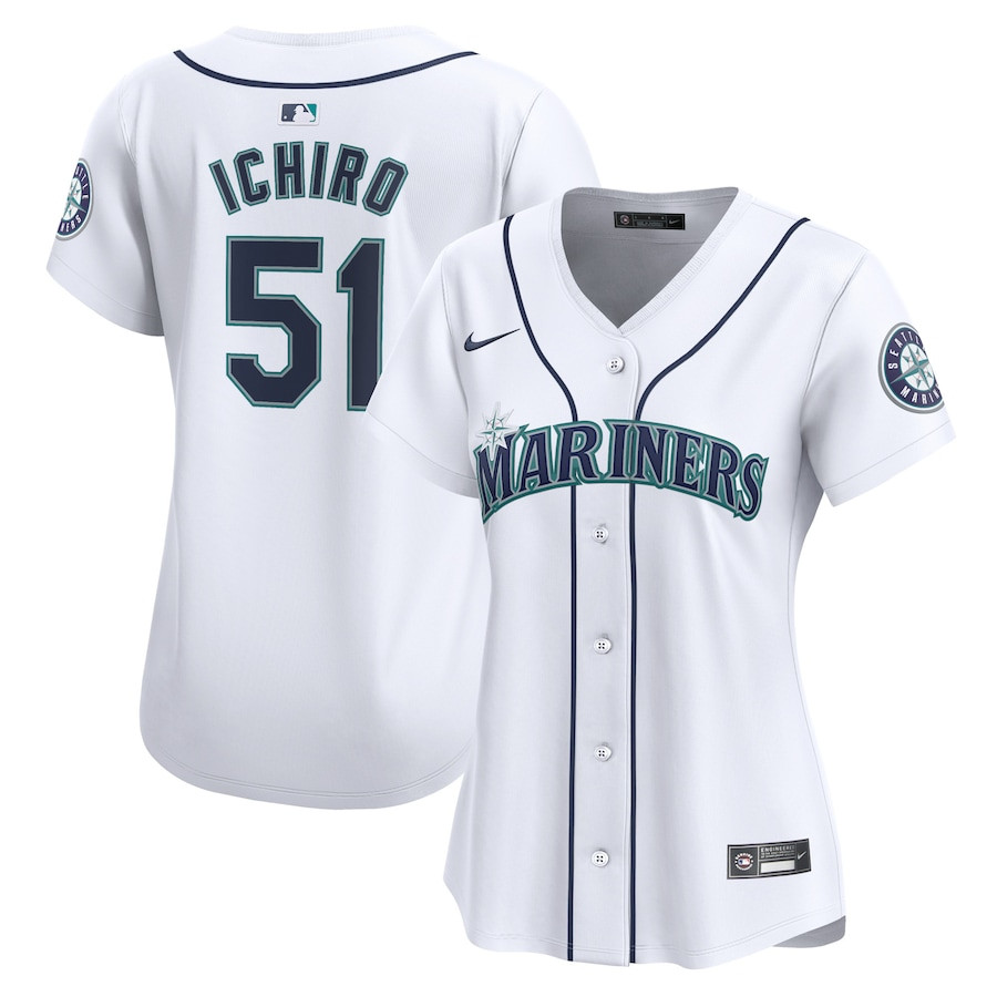 Ichiro Suzuki 51 Seattle Mariners Women Home Limited Player Jersey - White 