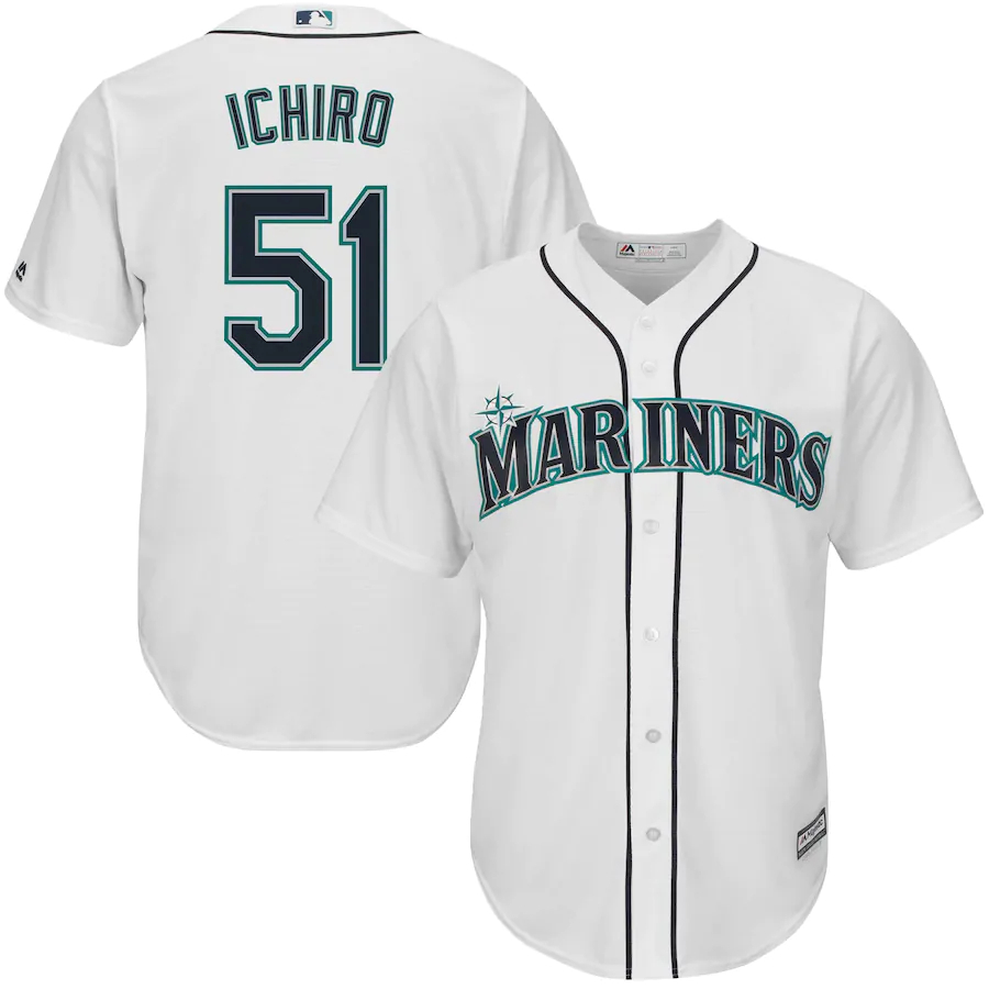 Ichiro Suzuki Seattle Mariners Majestic Home Official Cool Base Player Jersey - White