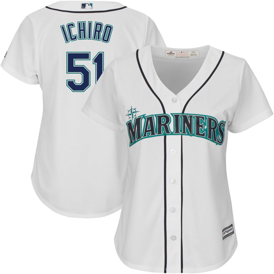 Ichiro Suzuki Seattle Mariners Majestic Women's Team Cool Base Player Jersey - White