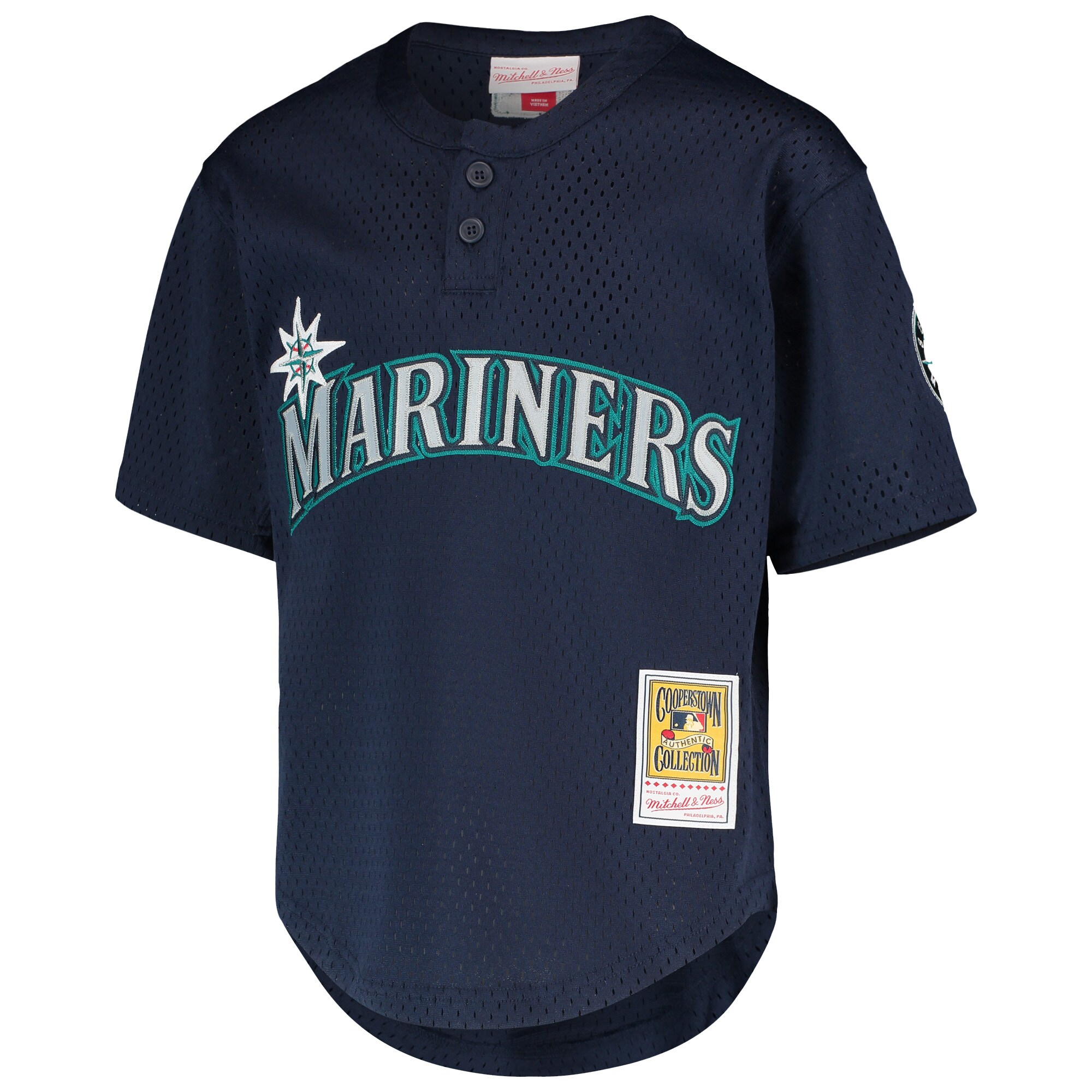 Alternative view of Ichiro Suzuki Seattle Mariners Mitchell & Ness Youth Cooperstown Collection Mesh Batting Practice Jersey - Navy