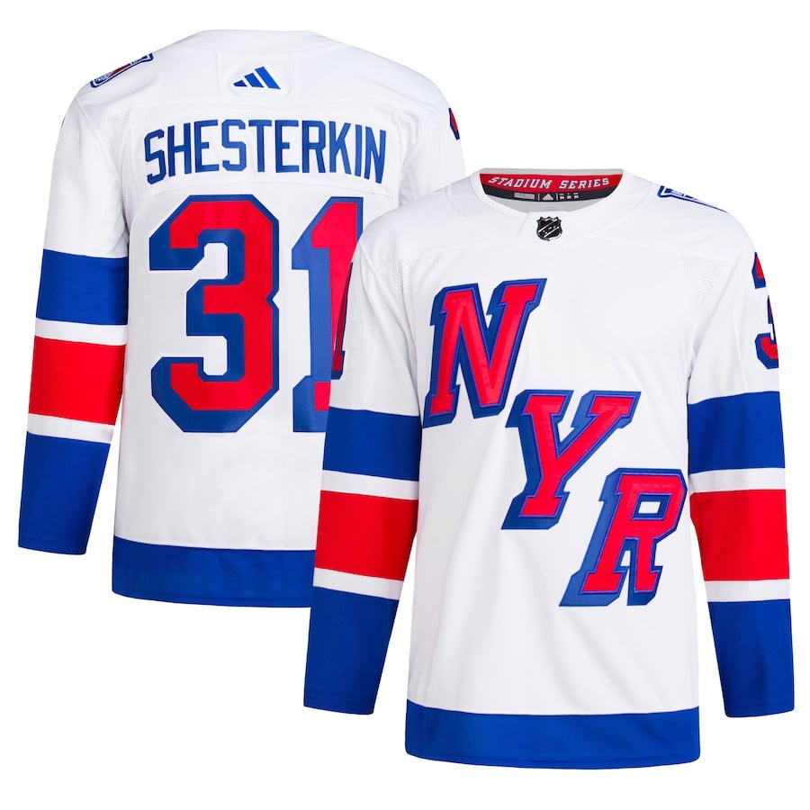 Igor Shesterkin 31 New York Rangers 2024 Stadium Series Primegreen Men Jersey - White - JS340 