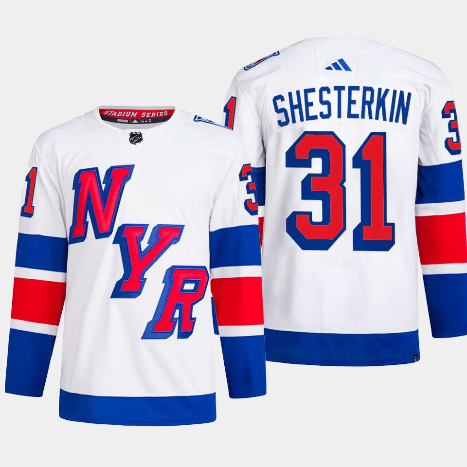 Igor Shesterkin 31 New York Rangers 2024 Stadium Series Primegreen Men Jersey - White - JS897 