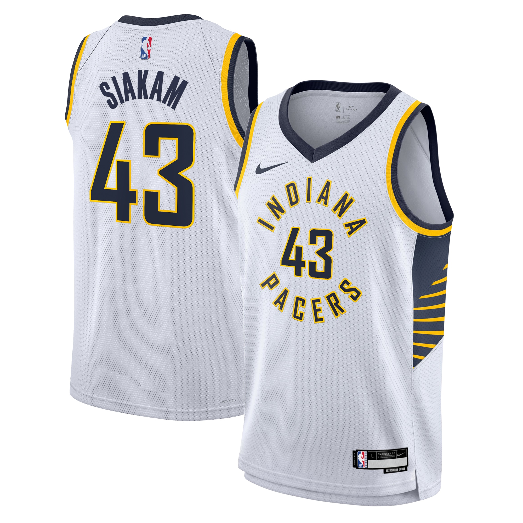 Indiana Pacers Association Edition Swingman Jersey - White - Pascal Siakam - Youth - JS464 