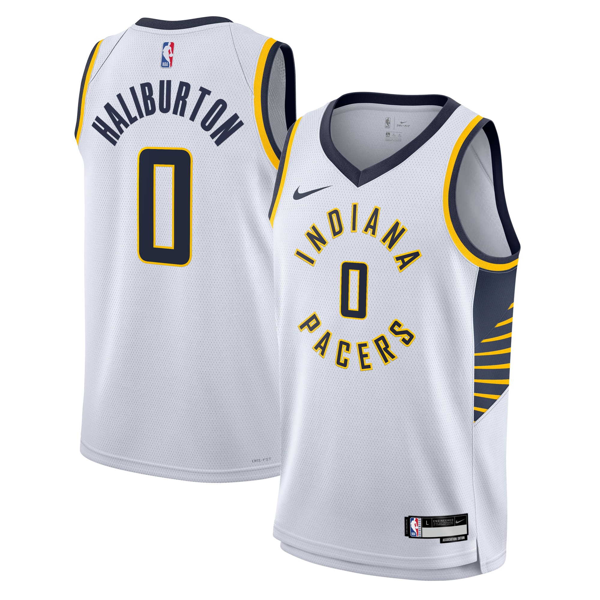Indiana Pacers Association Edition Swingman Jersey - White - Tyrese Haliburton - Youth - JS769 