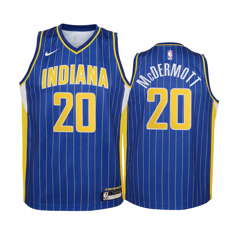 Indiana Pacers Doug Mcdermott 2020-21 City Edition Blue Youth Jersey - New Uniform