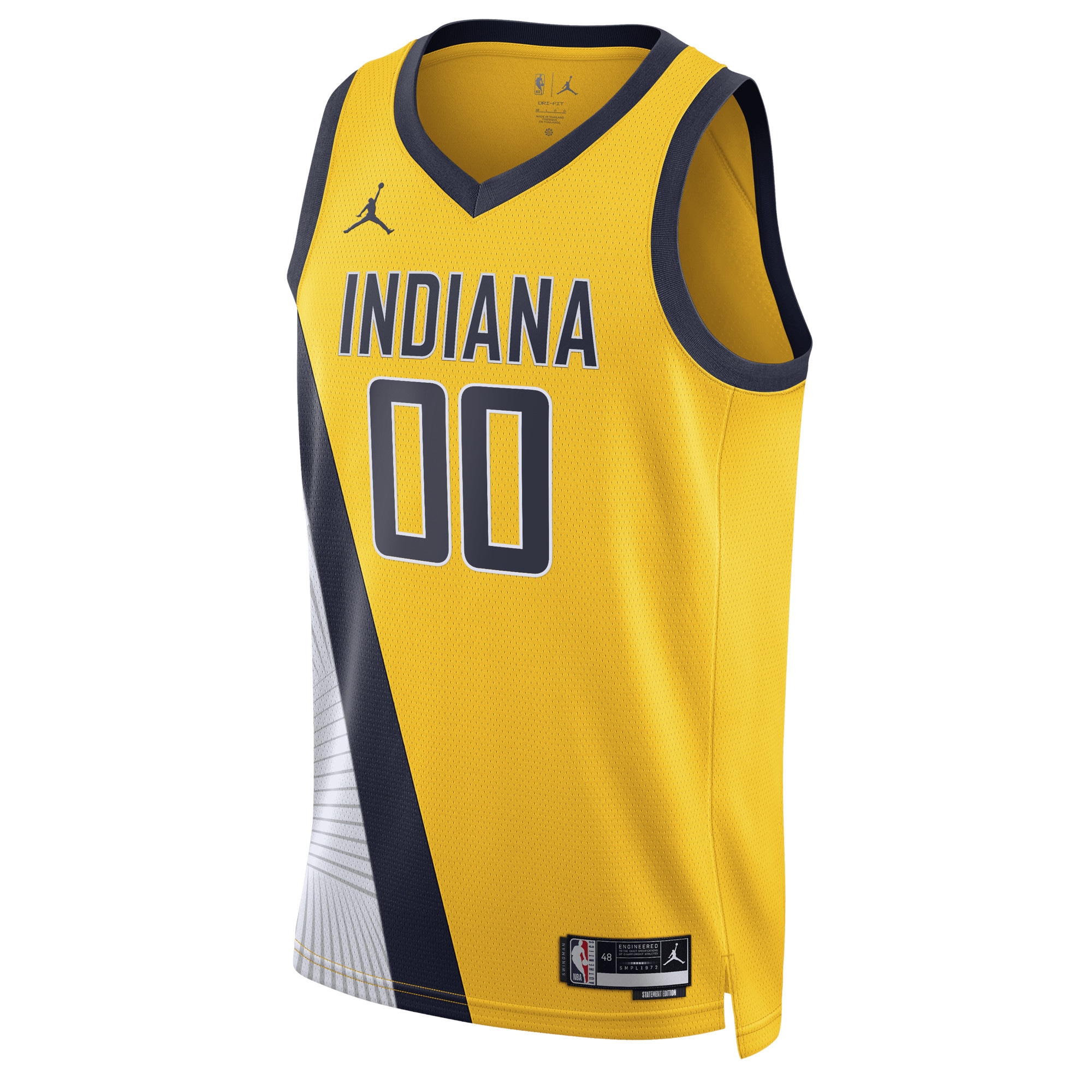 Alternative view of Indiana Pacers Jordan Brand Unisex 2022/23 Swingman Custom Jersey - Statement Edition - Yellow