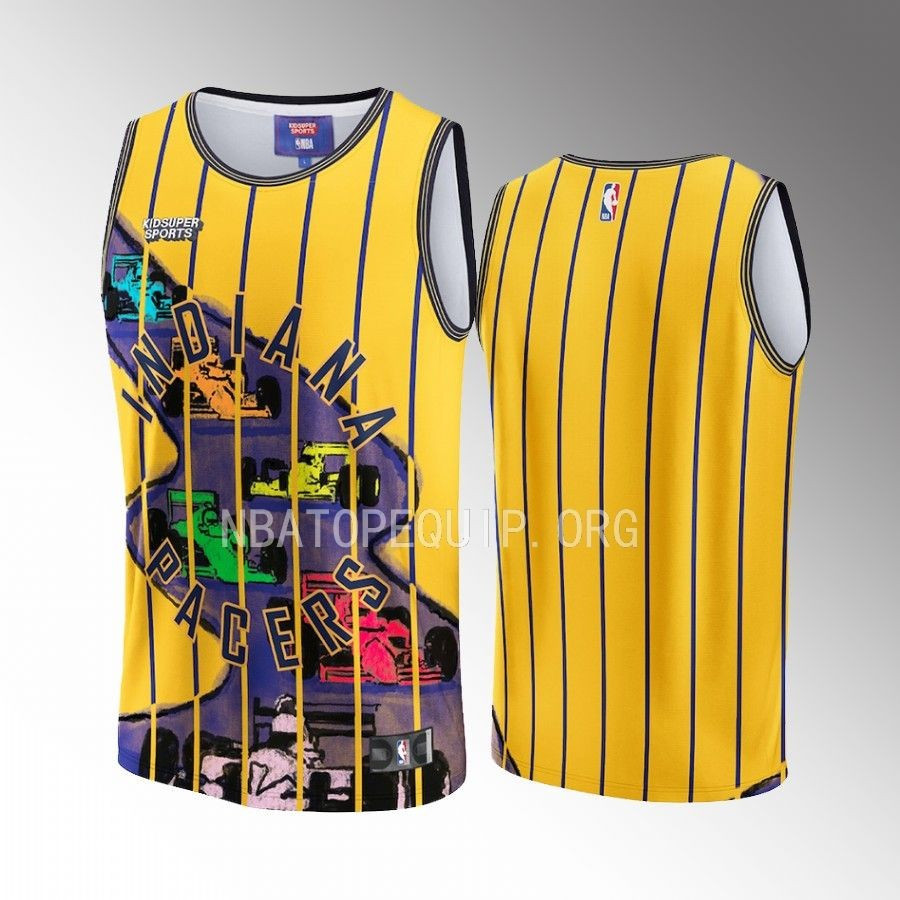 Indiana Pacers NBA & KidSuper Studios Unisex Hometown Jersey - Yellow - JS319 