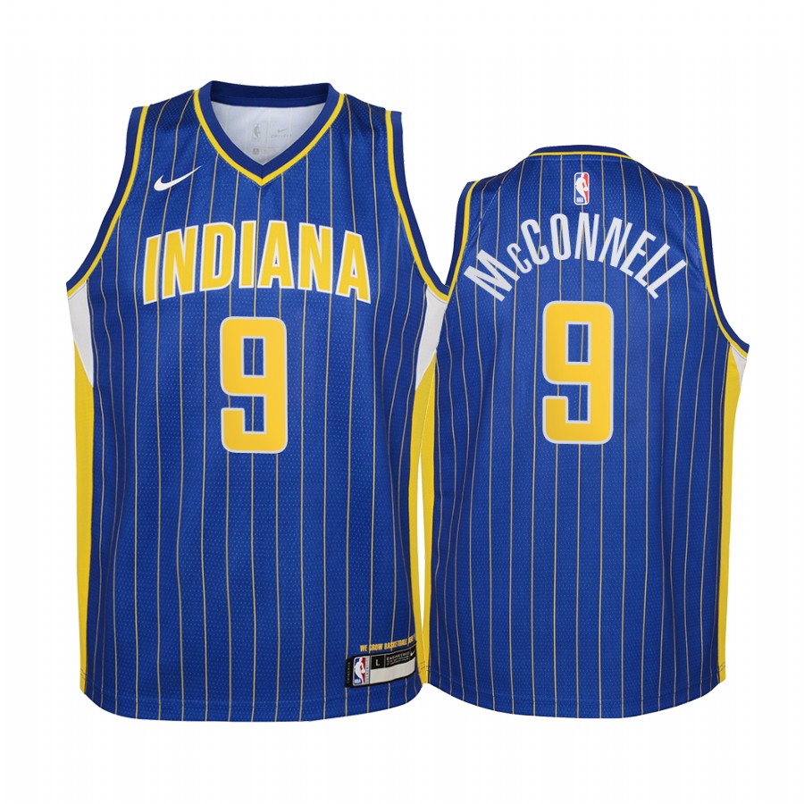 Indiana Pacers T.j. Mcconnell 2020-21 City Edition Blue Youth Jersey - New Uniform