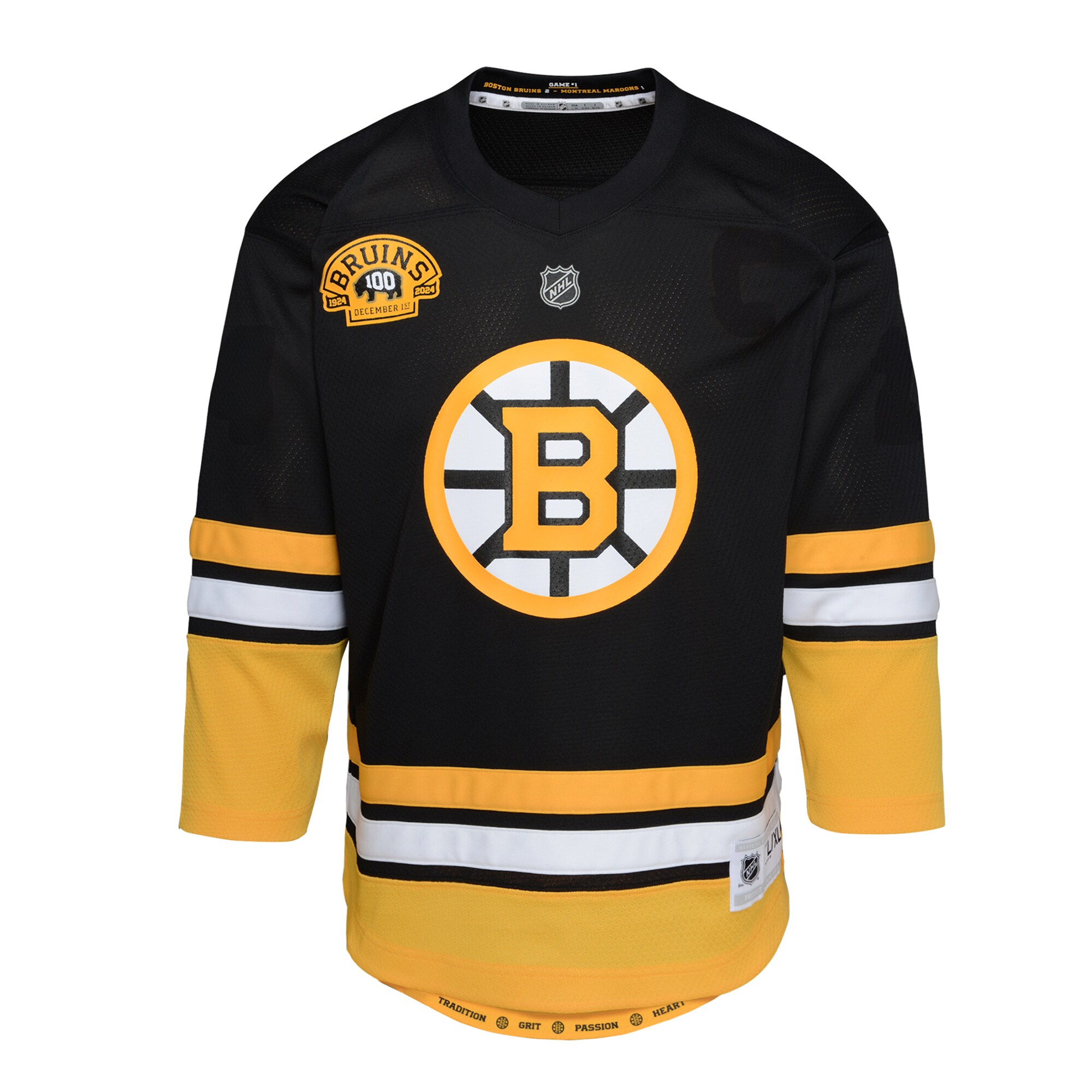 Alternative view of Infant Boston Bruins Black 100th Anniversary Jersey - JS124 