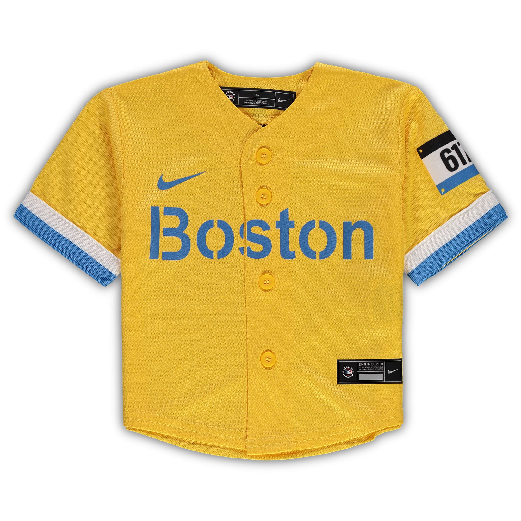 Alternative view of Infant Boston Red Sox Gold MLB City Connect Jersey