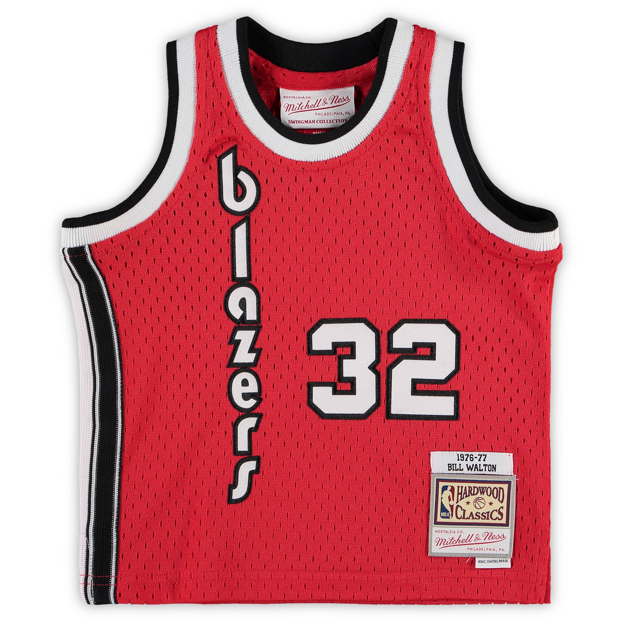 Alternative view of Infant Mitchell & Ness Bill Walton Red Portland Trail Blazers 1976/77 Hardwood Classics Retired Player Jersey - JS708 