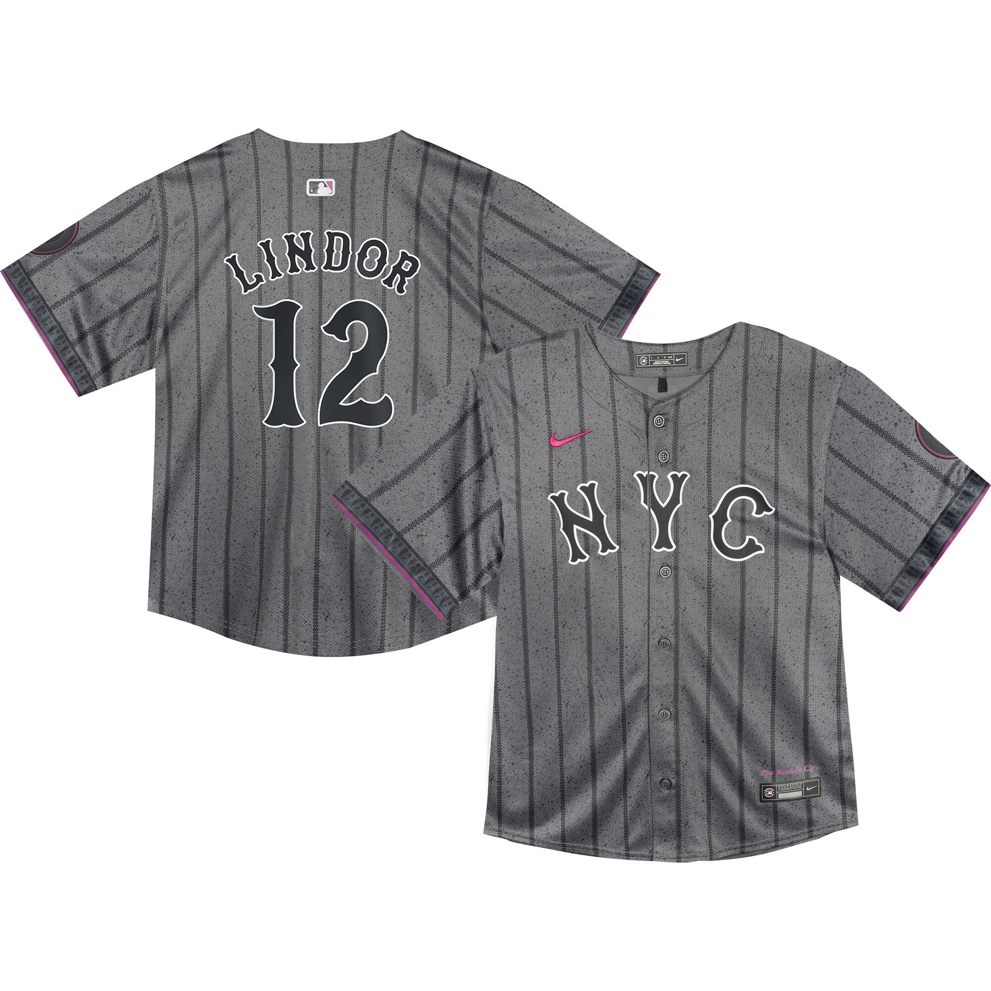 Infant New York Mets Francisco Lindor Graphite 2024 City Connect Limited Player Jersey 