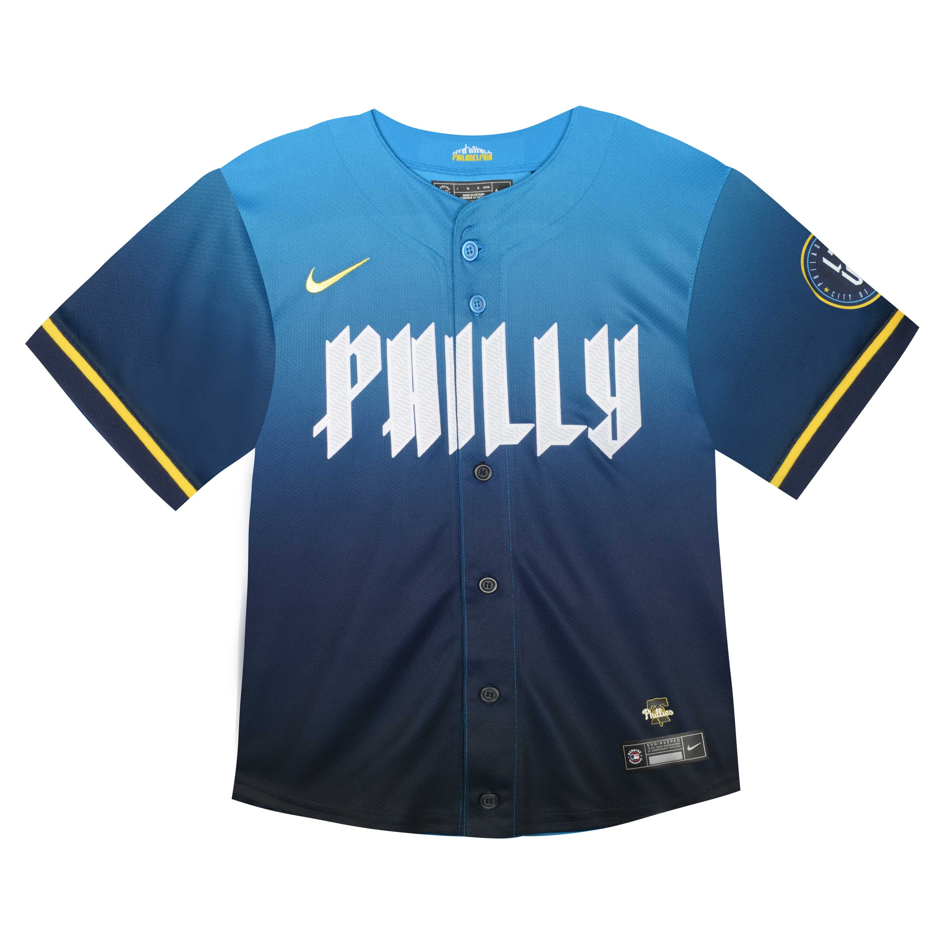 Alternative view of Infant Philadelphia Phillies Bryce Harper Blue 2024 City Connect Limited Player Jersey 