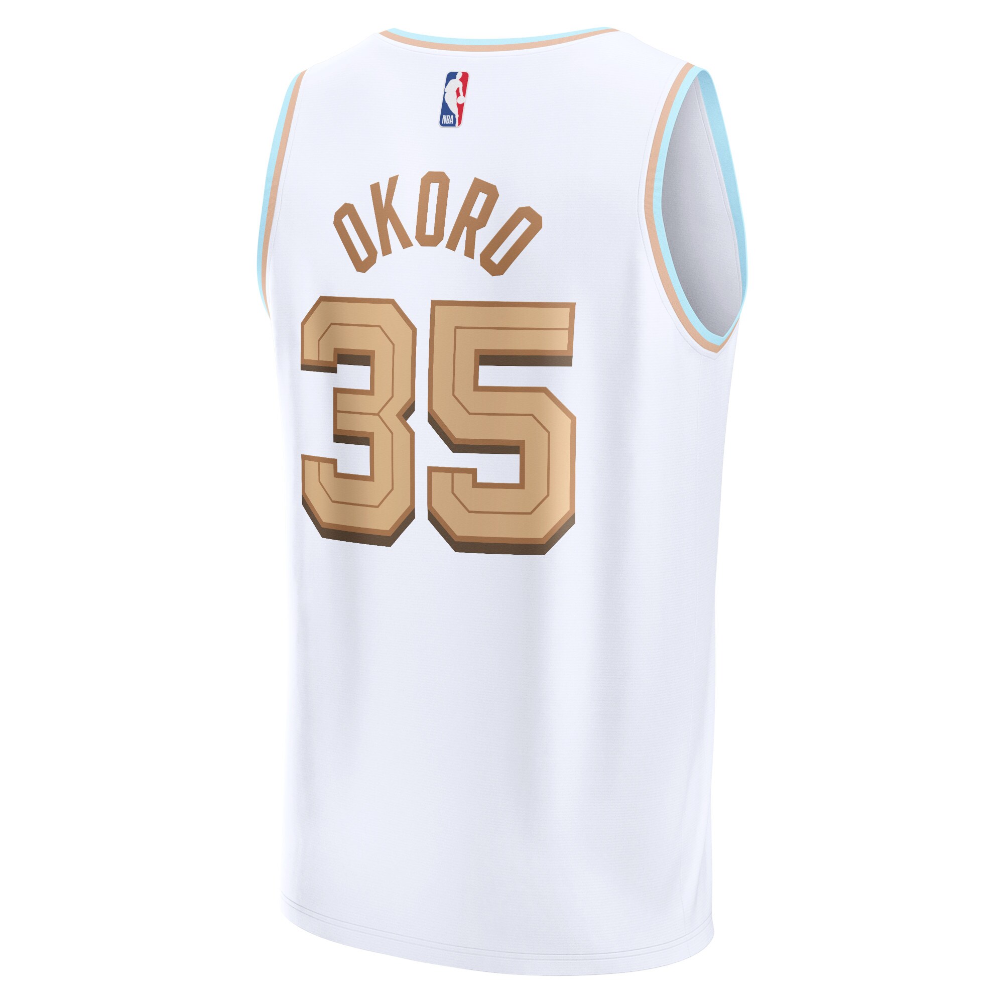 Alternative view of Isaac Okoro Cleveland Cavaliers Fanatics Fastbreak Jersey - City Edition - White