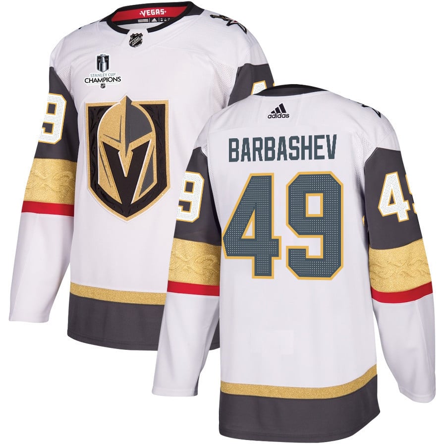 Ivan Barbashev 49 Vegas Golden Knights Stanley Cup 2023 Champions Patch Away Breakaway Men Jersey - White - JS381 