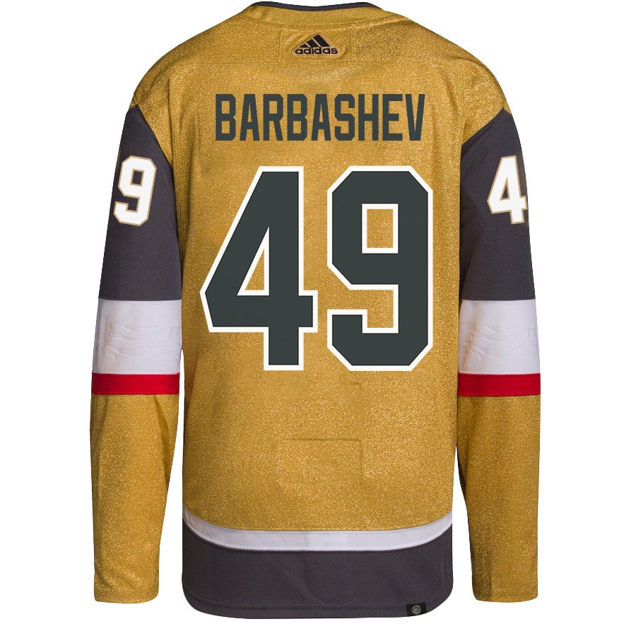 Alternative view of Ivan Barbashev 49 Vegas Golden Knights Stanley Cup 2023 Champions Patch Home Breakaway Men Jersey - Gold - JS691 