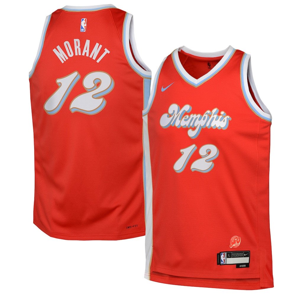 Ja Morant 12 Memphis Grizzlies 2024/25 Swingman Player YOUTH Jersey - City Edition - Red - JS290 