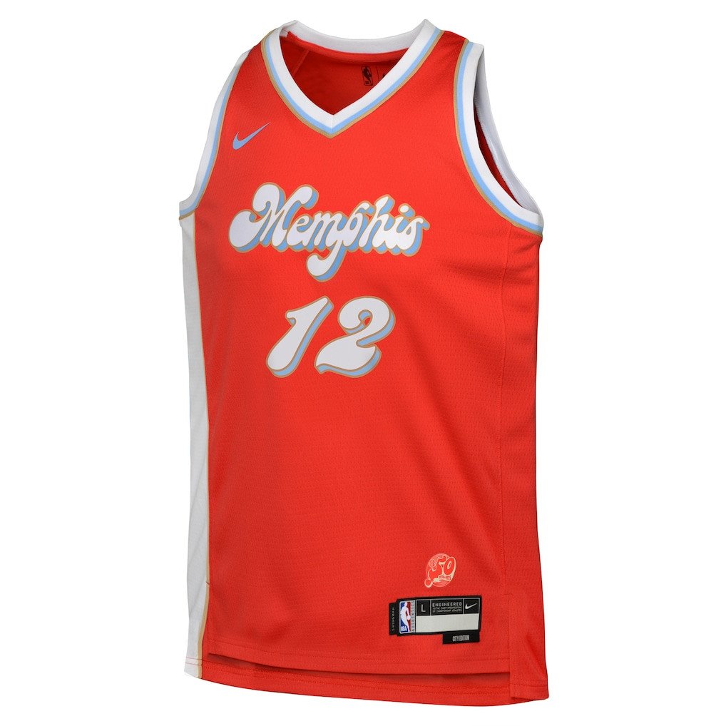 Alternative view of Ja Morant 12 Memphis Grizzlies 2024/25 Swingman Player YOUTH Jersey - City Edition - Red - JS290 