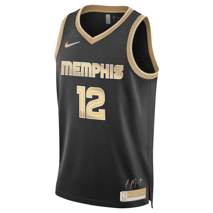 Alternative view of Ja Morant 12 Memphis Grizzlies Unisex Select Series Swingman Jersey - Black - JS420 