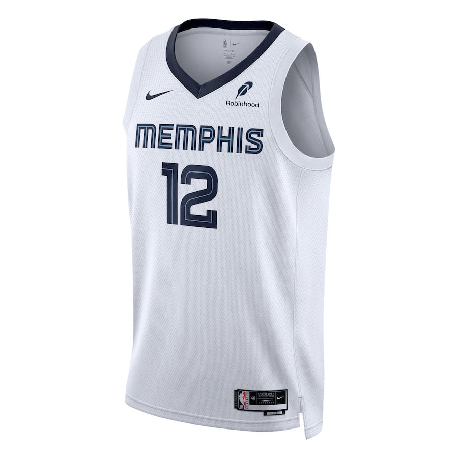 Alternative view of Ja Morant 12 Memphis Grizzlies Unisex Swingman Badge Player Jersey - Association Edition - White - JS855 
