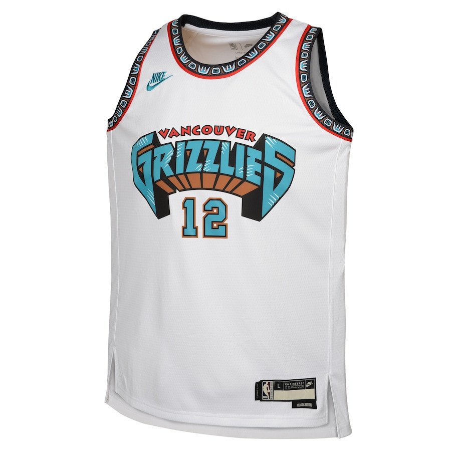 Alternative view of Ja Morant 12 Memphis Grizzlies Youth 2024/25 Swingman Jersey - White - Classic Edition - JS502 