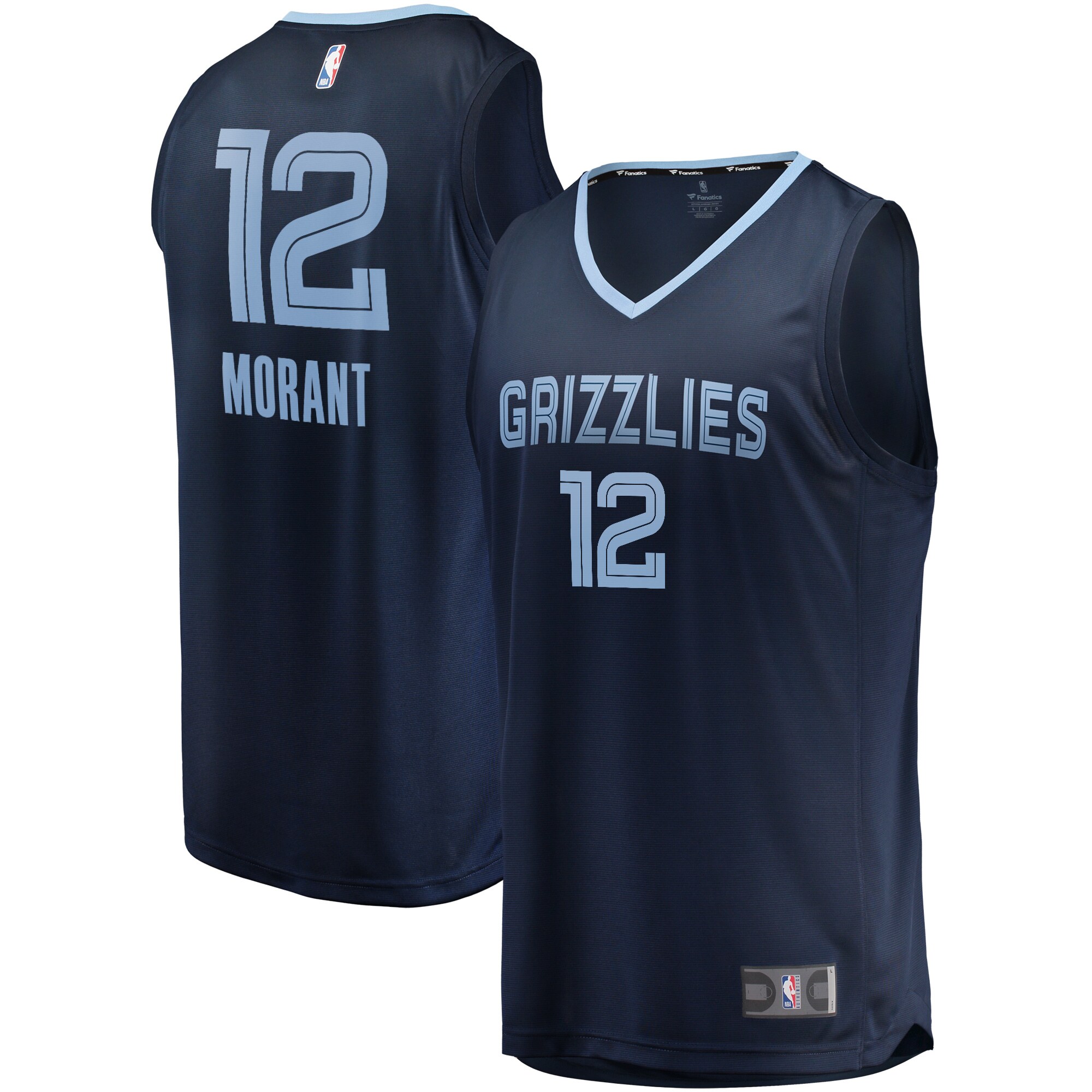 Ja Morant Memphis Grizzlies Fanatics Replica Fast Break Jersey Navy - Icon Edition