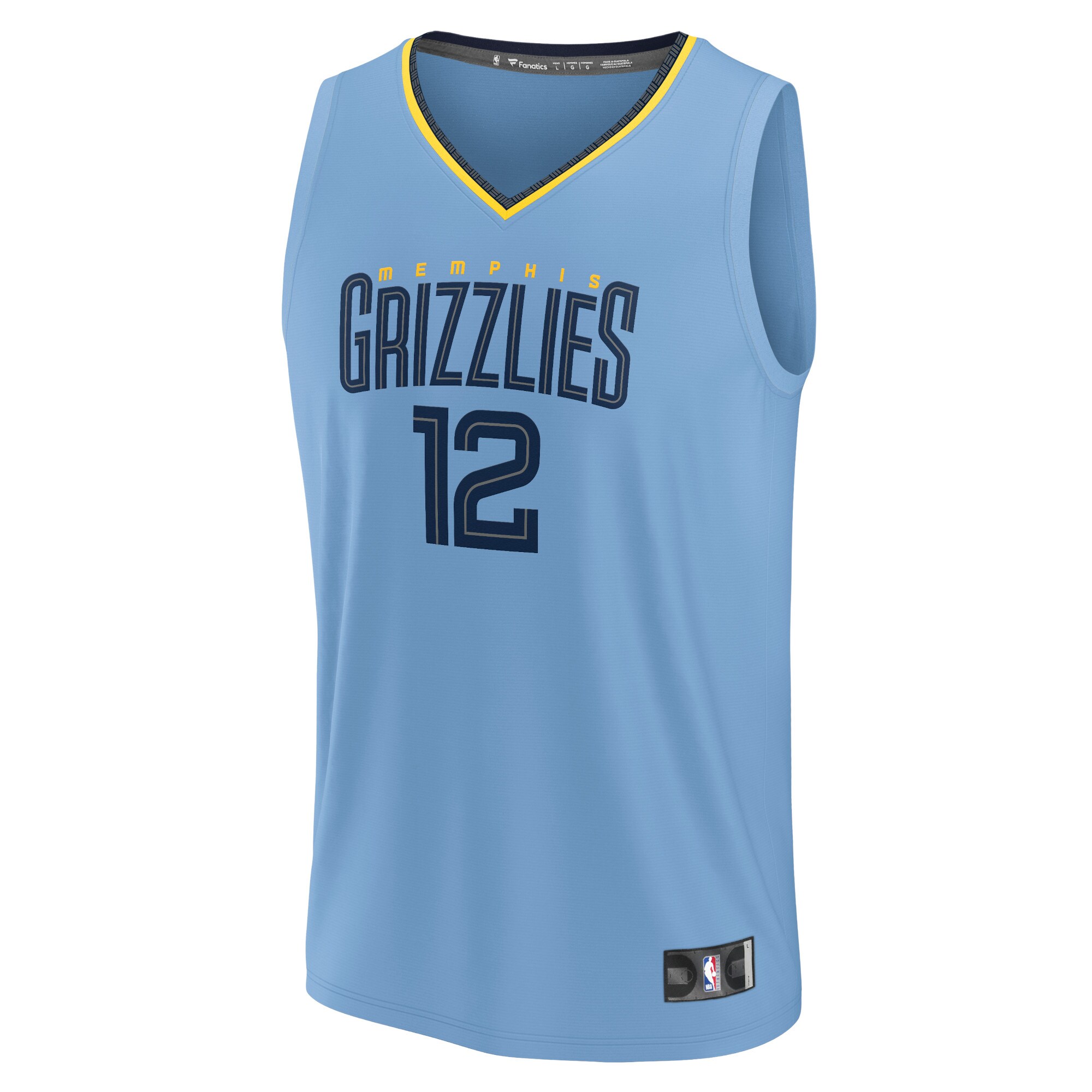 Alternative view of Ja Morant Memphis Grizzlies Fanatics Youth Fast Break Replica Player Jersey - Statement Edition - Light Blue