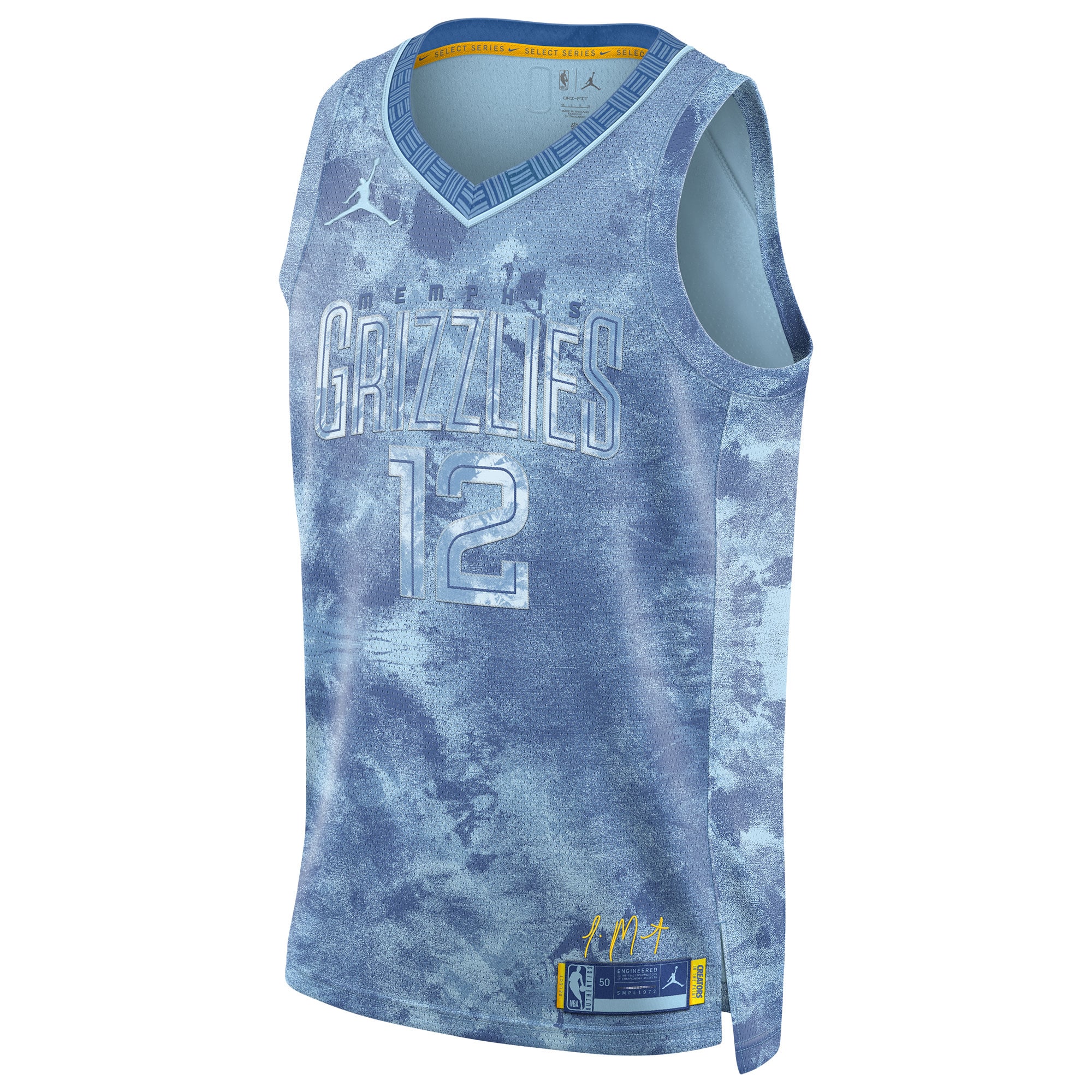 Alternative view of Ja Morant Memphis Grizzlies Unisex Select Series Swingman Jersey - Light Blue