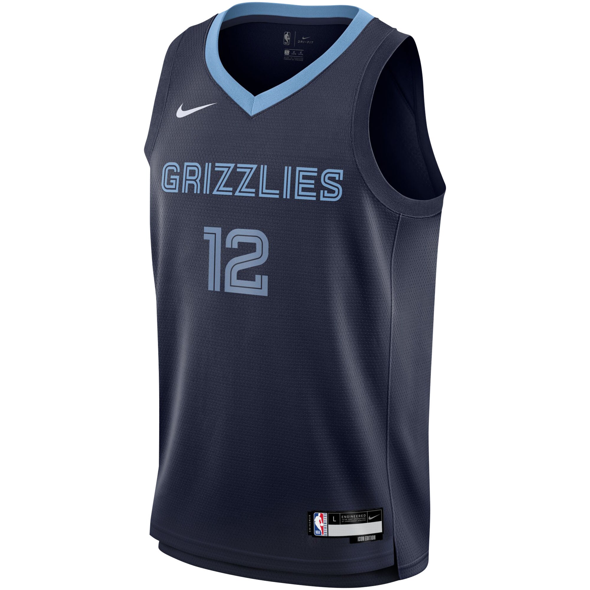 Alternative view of Ja Morant Memphis Grizzlies Youth Swingman Jersey - Icon Edition - Navy