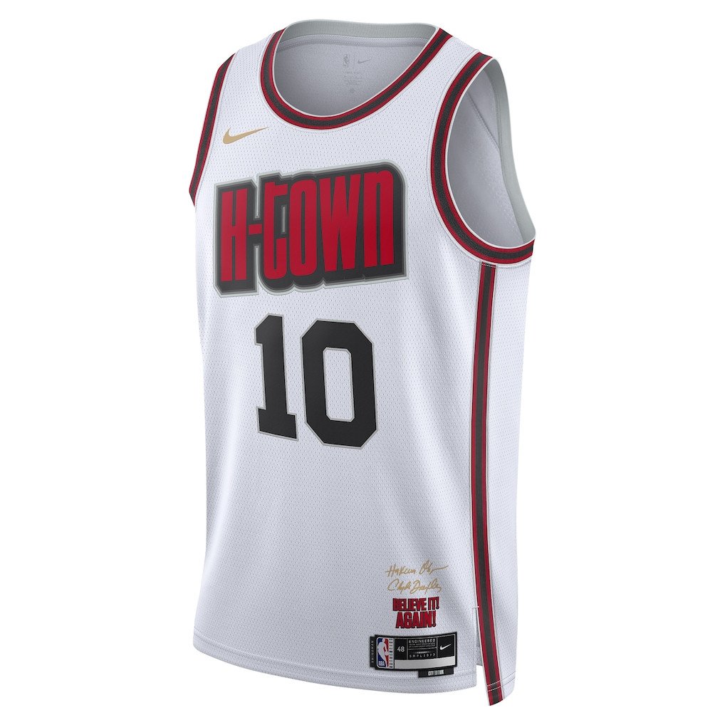 Alternative view of Jabari Smith Jr. 10 Houston Rockets Unisex 2024/25 Swingman Player Jersey - City Edition - White - JS533 