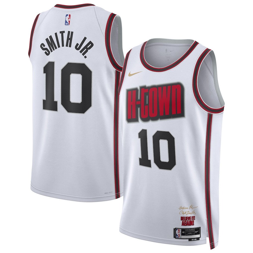 Jabari Smith Jr. 10 Houston Rockets Unisex 2024/25 Swingman Player Jersey - City Edition - White - JS533 