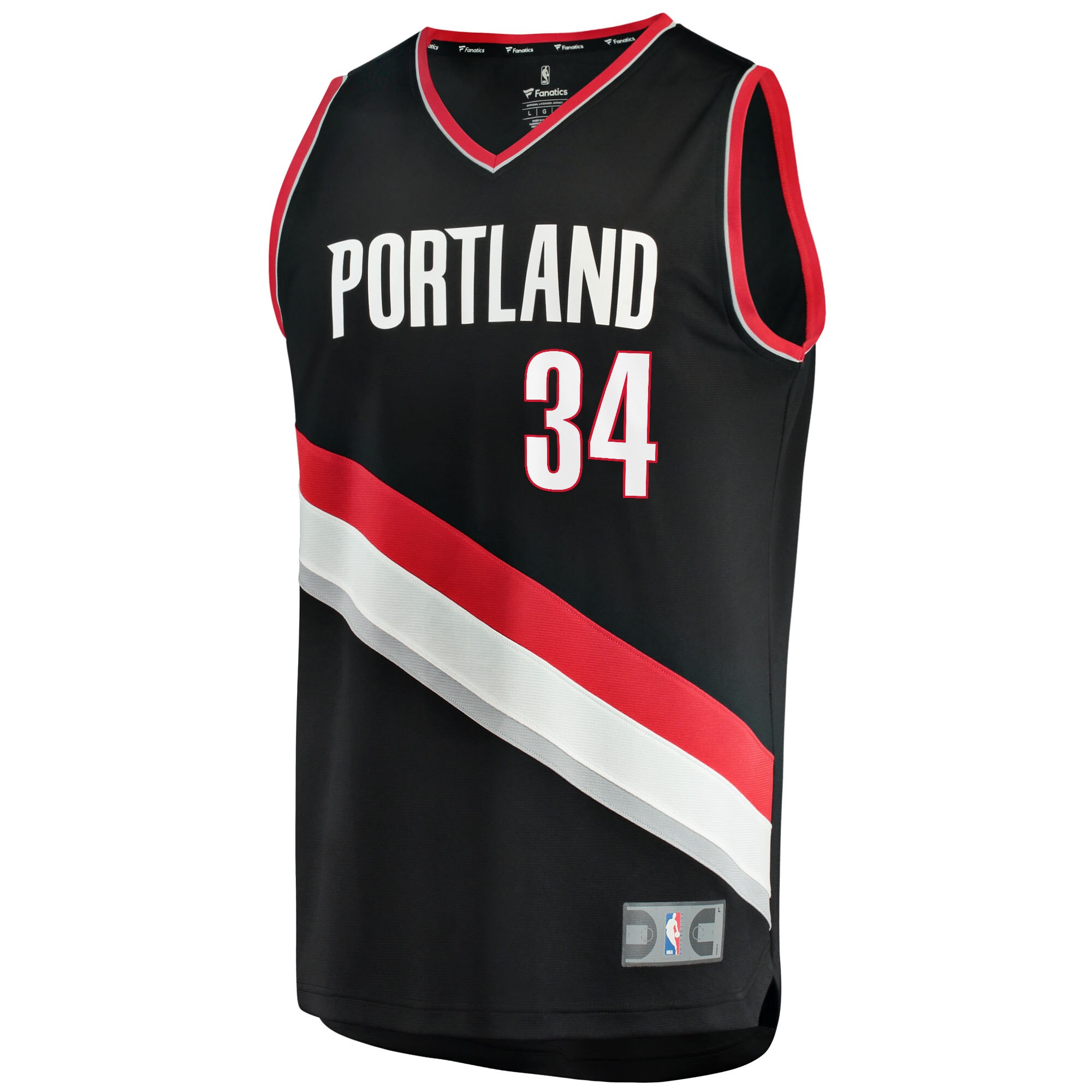 Alternative view of Jabari Walker Portland Trail Blazers Fanatics Fast Break Replica Jersey - Icon Edition - Black