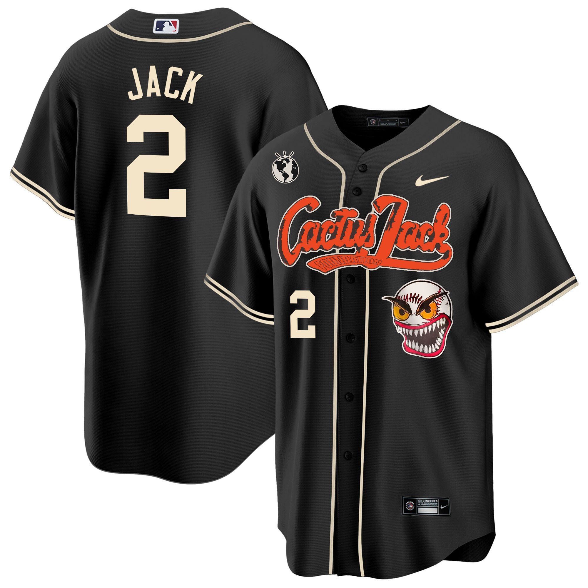 Jack 2 Houston Astros Cactus Jack Men Jersey - Black