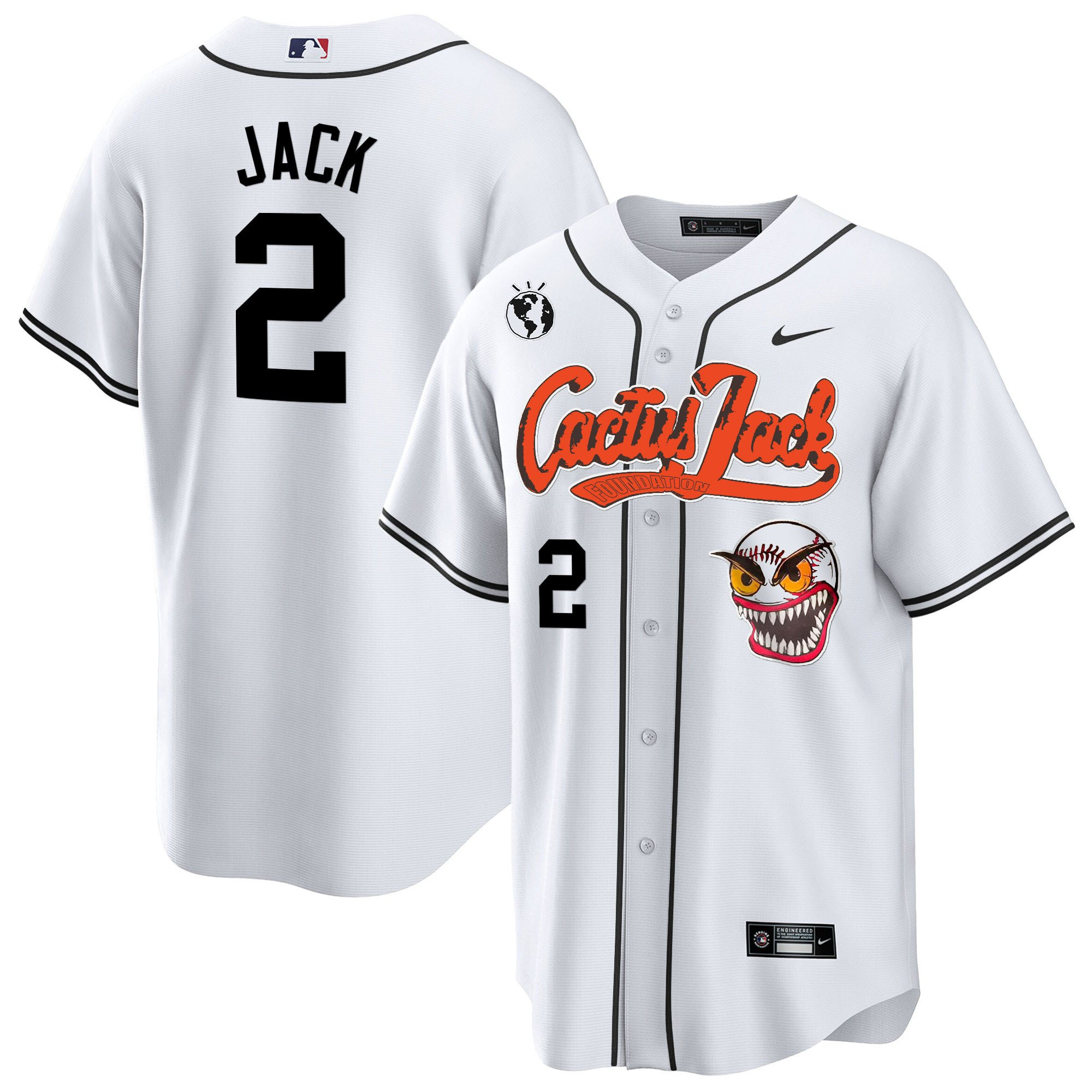 Jack 2 Houston Astros Cactus Jack White Jersey - Men