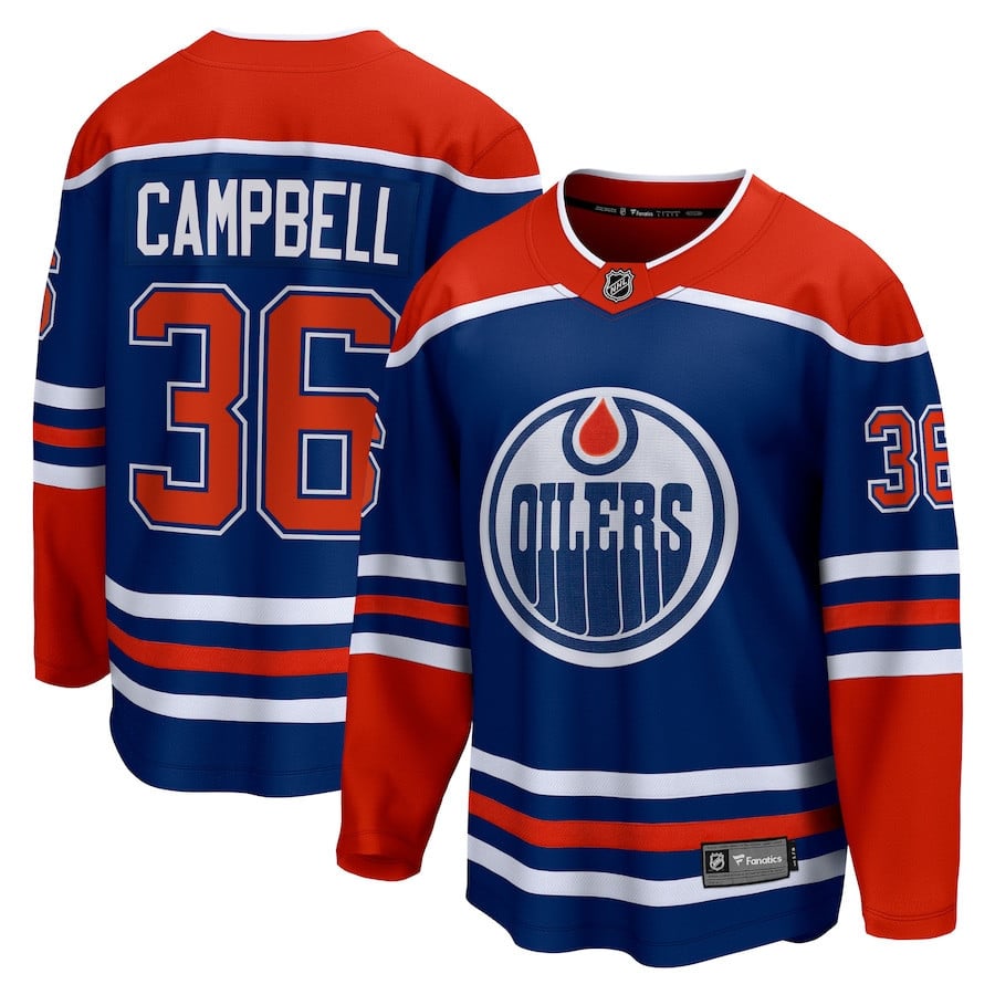 Jack Campbell 36 Edmonton Oilers Home Breakaway Jersey - Men - JS930 