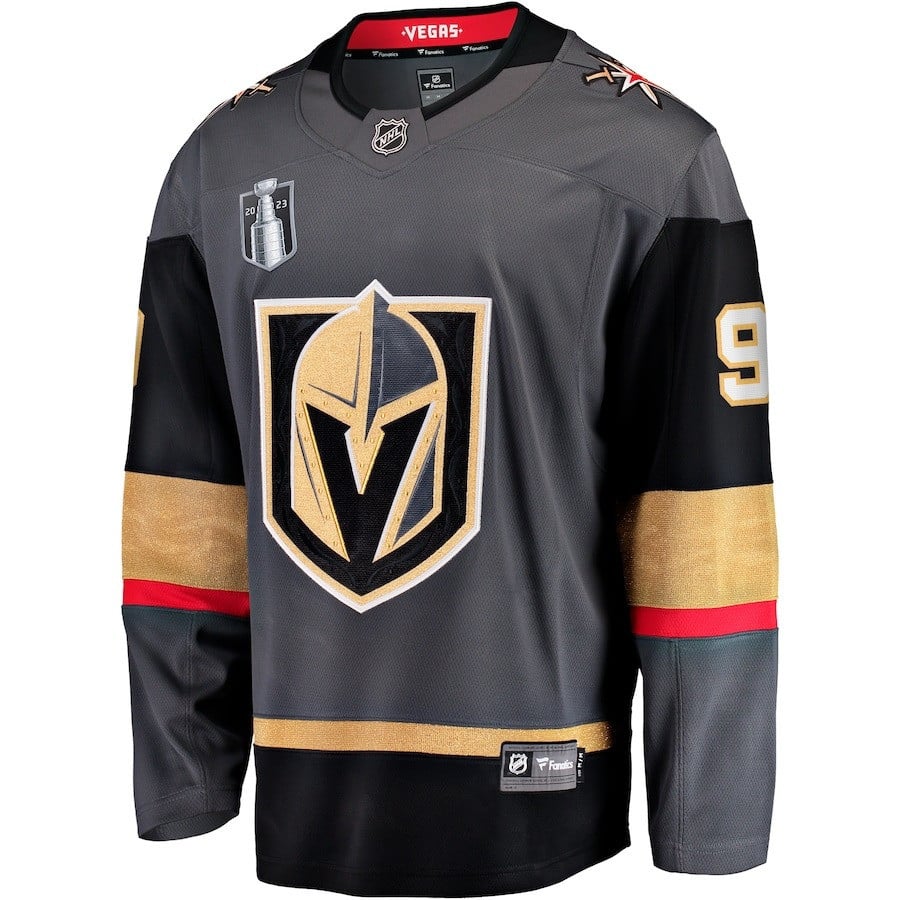 Alternative view of Jack Eichel 9 Vegas Golden Knights 2023 Stanley Cup Final Alternate Breakaway Player Jersey - Black - JS798 