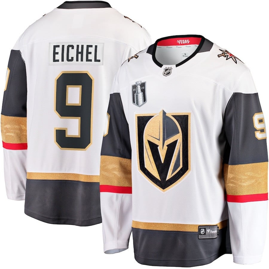 Jack Eichel 9 Vegas Golden Knights 2023 Stanley Cup Final Away Breakaway Player Jersey - White - JS398 