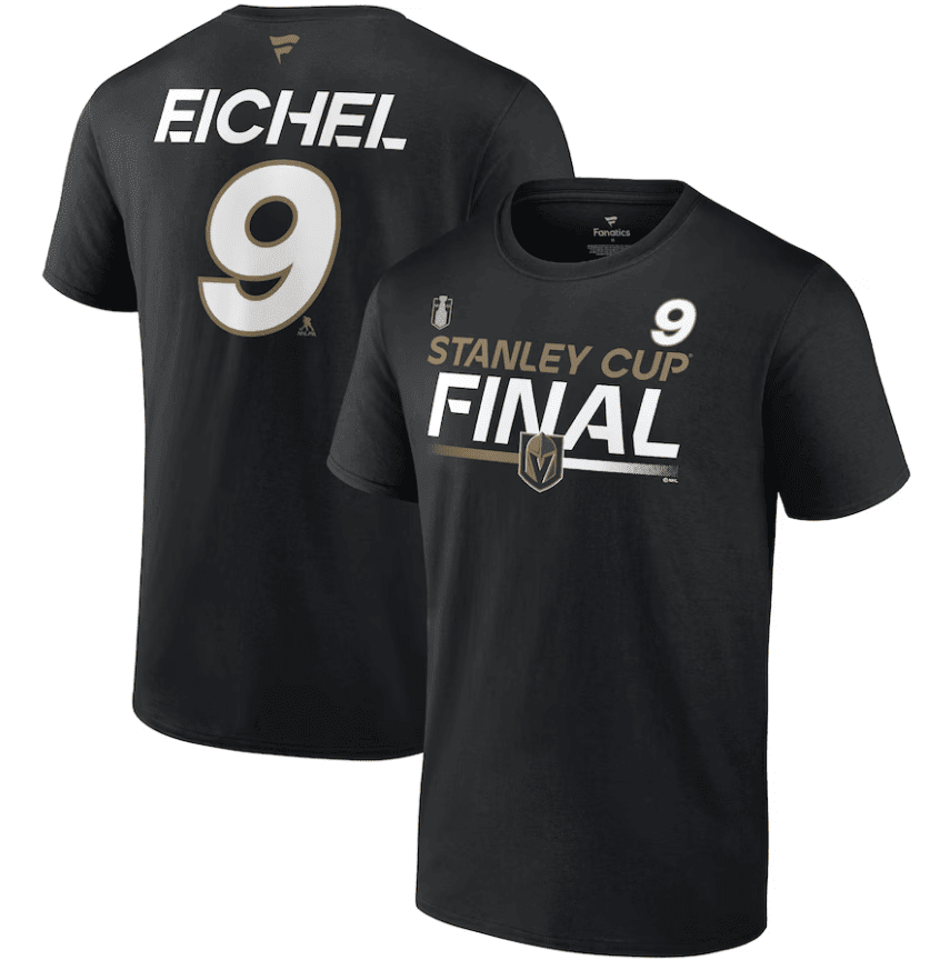 Jack Eichel 9 Vegas Golden Knights 2023 Stanley Cup Final Men T-Shirt - Black - JS719 
