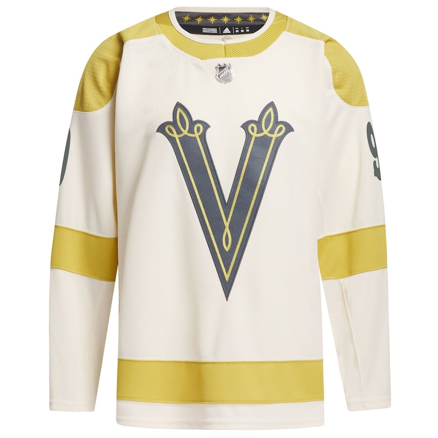 Alternative view of Jack Eichel 9 Vegas Golden Knights 2024 NHL Winter Classic Primegreen Men Jersey - Cream - JS742 