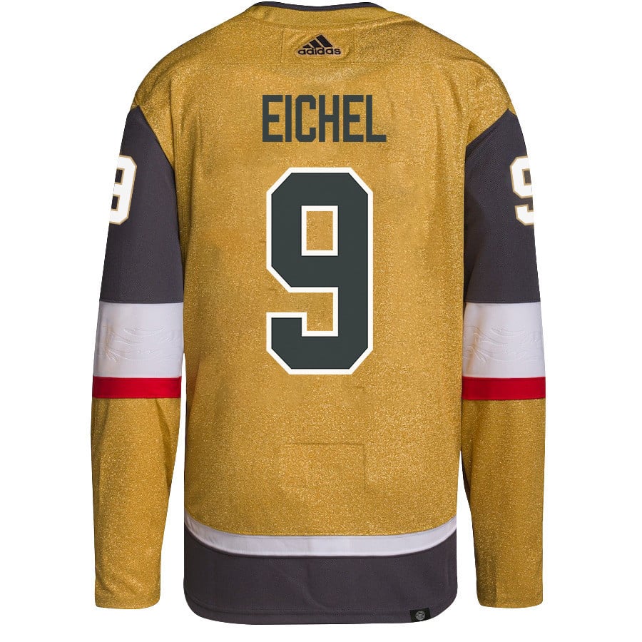 Alternative view of Jack Eichel 9 Vegas Golden Knights Stanley Cup 2023 Final Patch Home Breakaway Men Jersey - Gold - JS517 