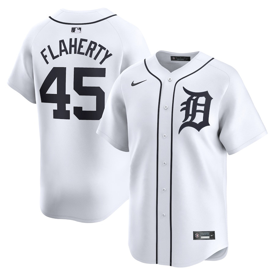 Jack Flaherty 45 Detroit Tigers Home Limited Player Men Jersey - White
